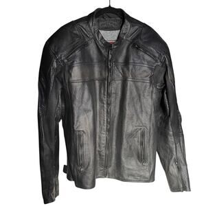 BILT Armored Leather Motorcycle Jacket – Black Men’s US 48 Classic Cruiser